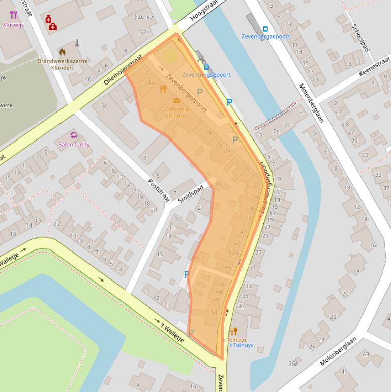 Kaart van postcodegebied 4791AE.