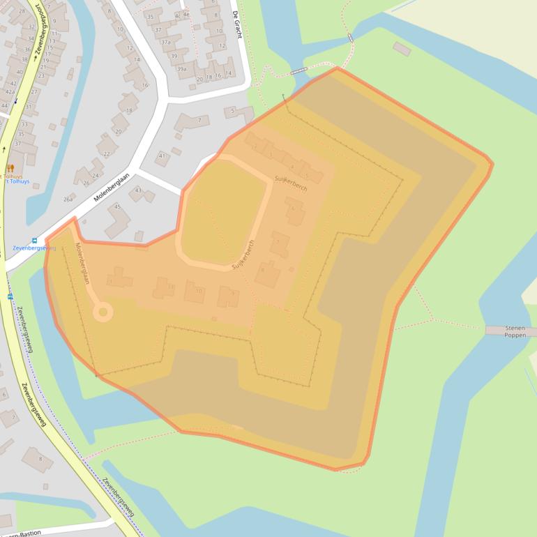 Kaart van postcodegebied 4791AH.