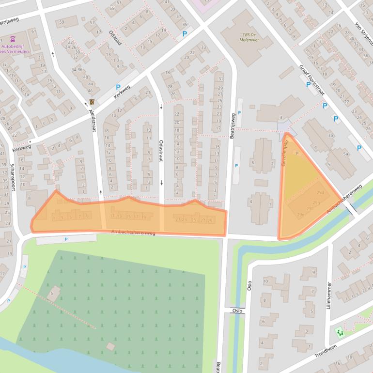 Kaart van postcodegebied 4791BV.