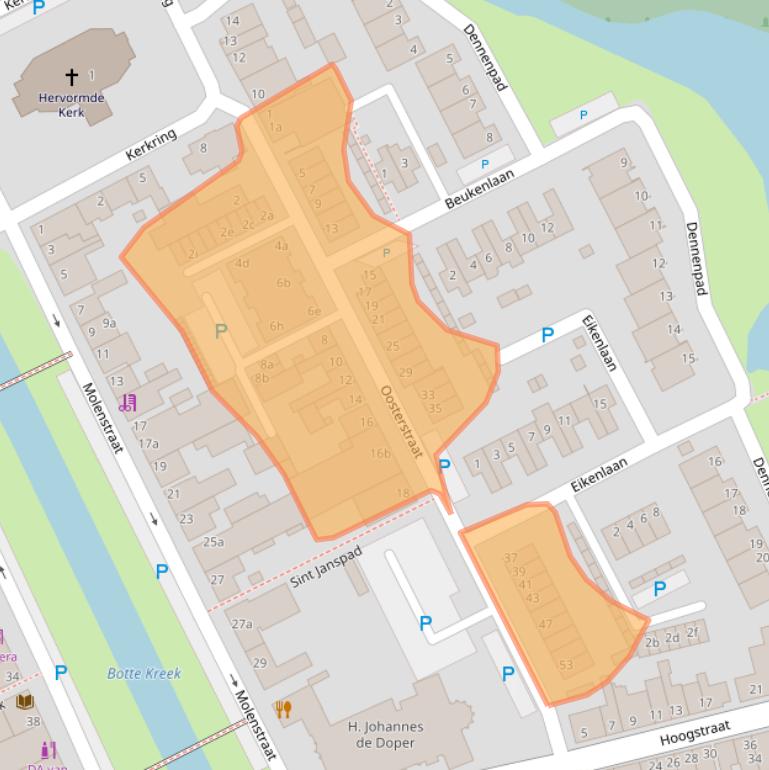 Kaart van postcodegebied 4791HH.