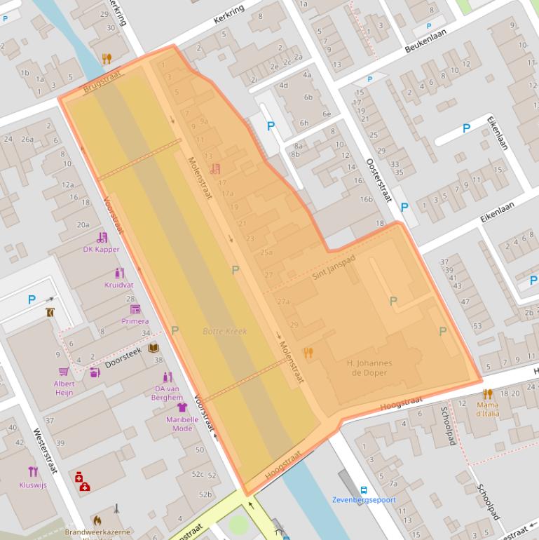 Kaart van postcodegebied 4791HL.