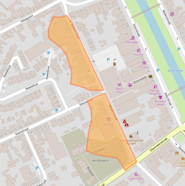 Kaart van postcodegebied 4791HV.