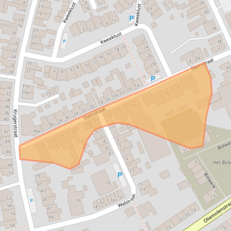 Kaart van postcodegebied 4791JA.