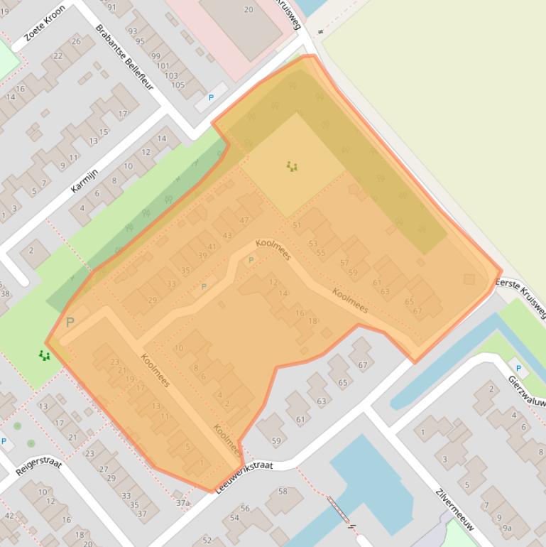 Kaart van postcodegebied 4793HJ.