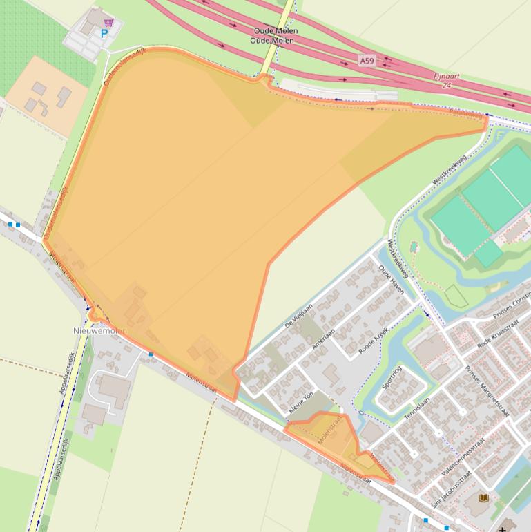 Kaart van postcodegebied 4793RC.