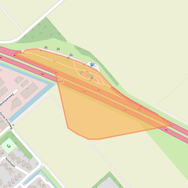 Kaart van postcodegebied 4793RZ.