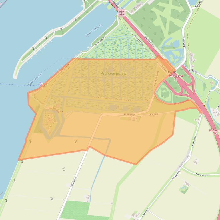 Kaart van postcodegebied 4794SC.