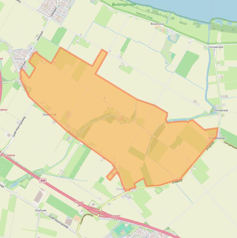 Kaart van postcodegebied 4796.