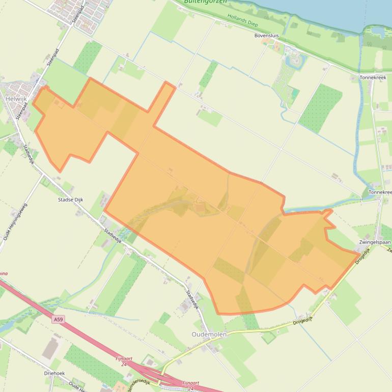 Kaart van postcodegebied 4796SB.