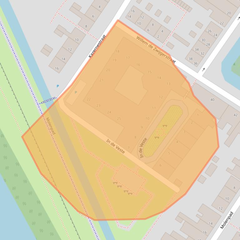 Kaart van postcodegebied 4797AW.