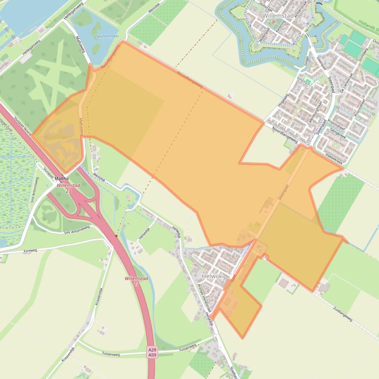 Kaart van postcodegebied 4797SG.