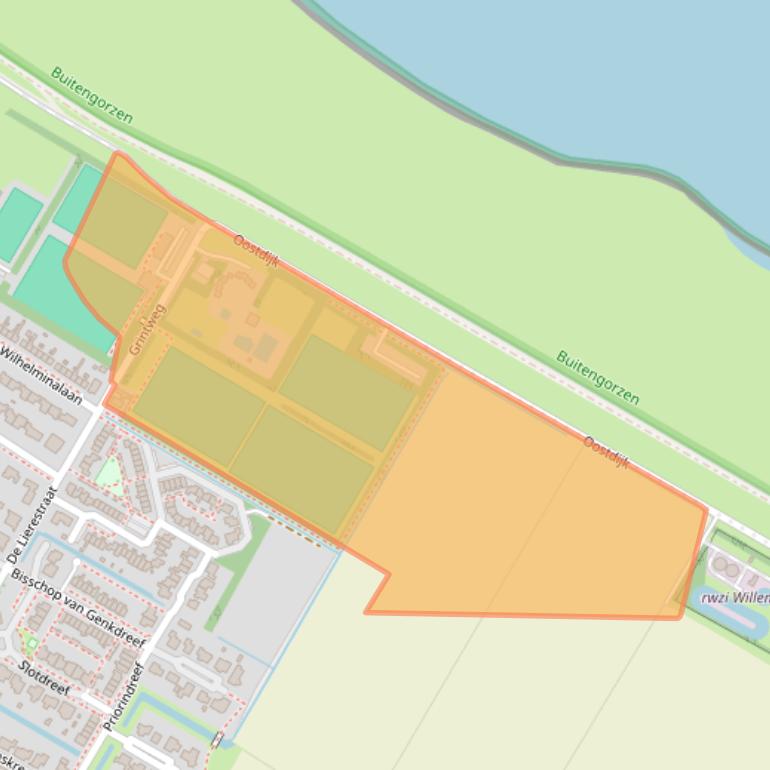 Kaart van postcodegebied 4797SZ.