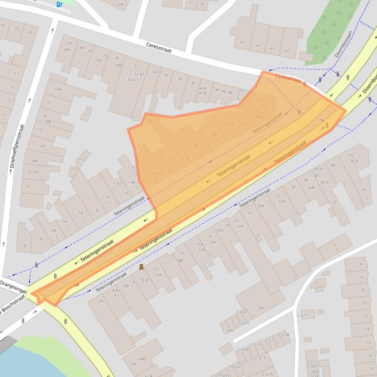 Kaart van postcodegebied 4811CJ.