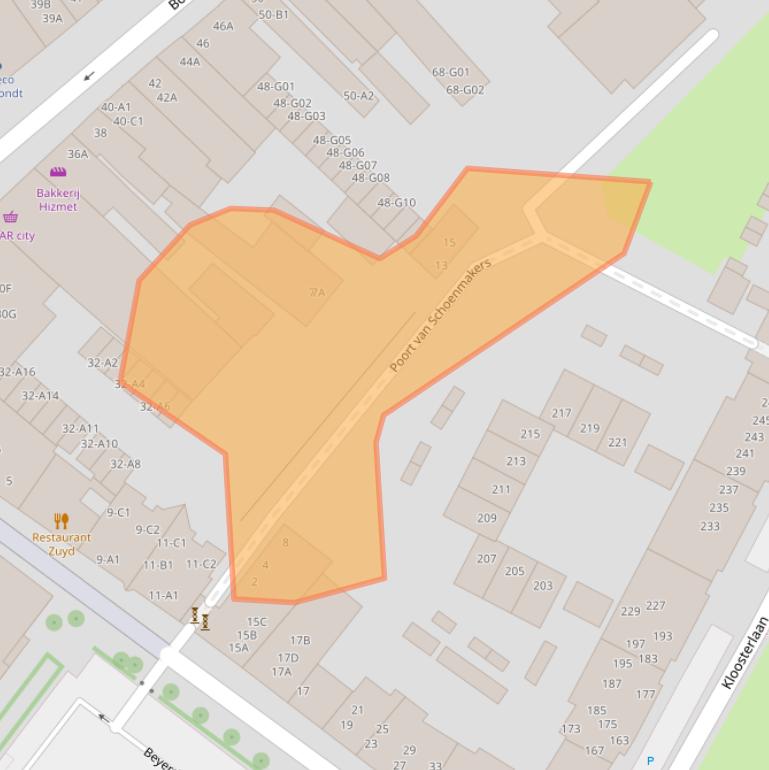 Kaart van postcodegebied 4811DS.