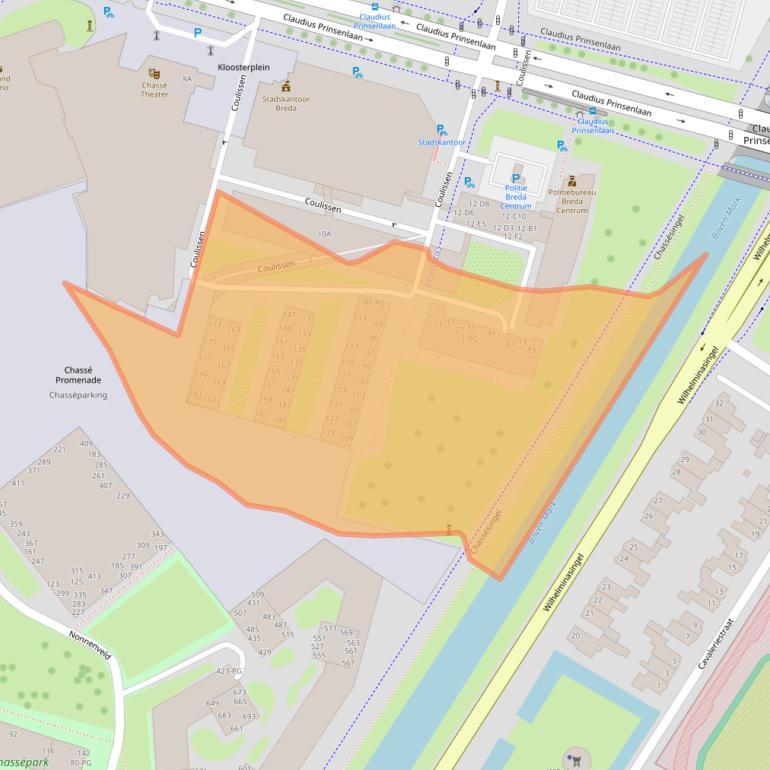 Kaart van postcodegebied 4811DX.
