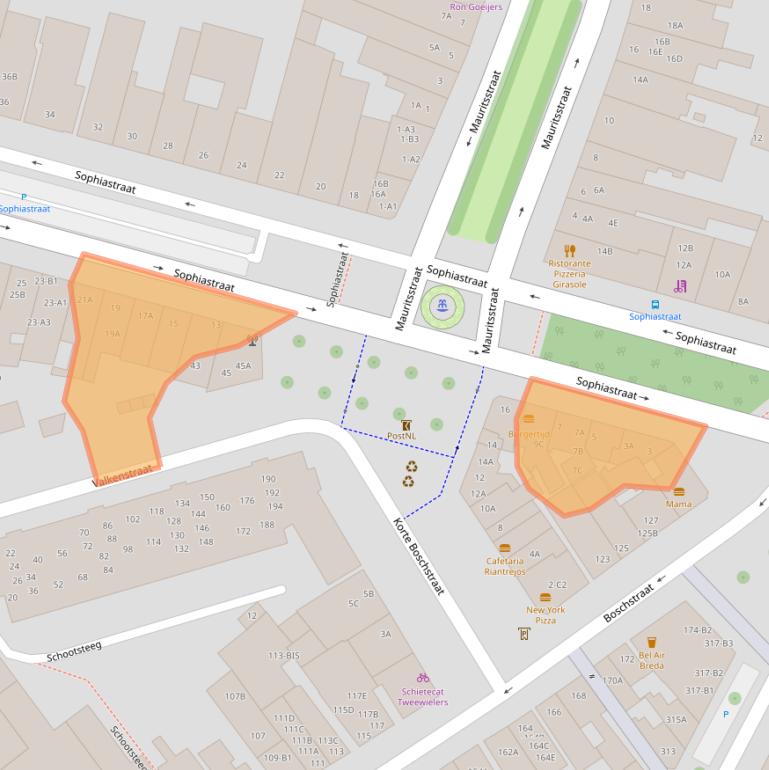 Kaart van postcodegebied 4811EG.