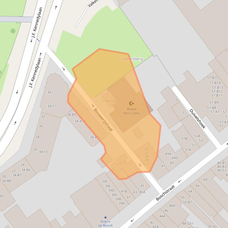 Kaart van postcodegebied 4811EV.