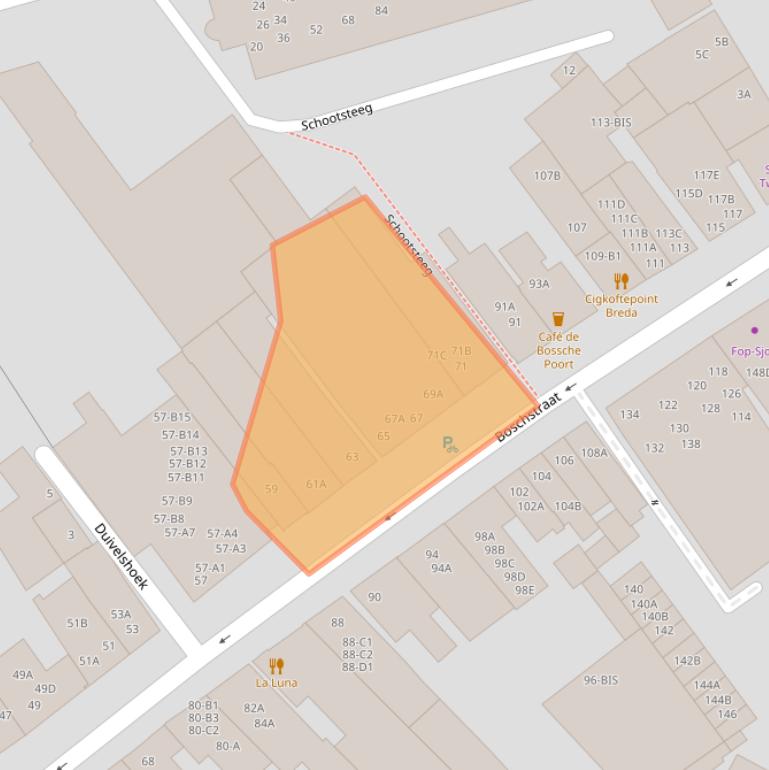 Kaart van postcodegebied 4811GD.