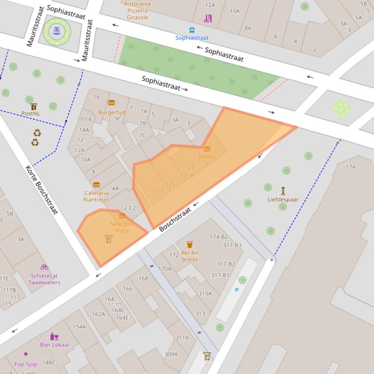 Kaart van postcodegebied 4811GG.