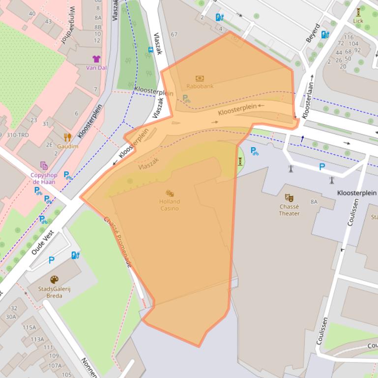 Kaart van postcodegebied 4811GP.