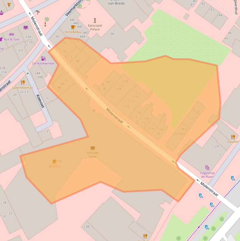 Kaart van postcodegebied 4811GS.