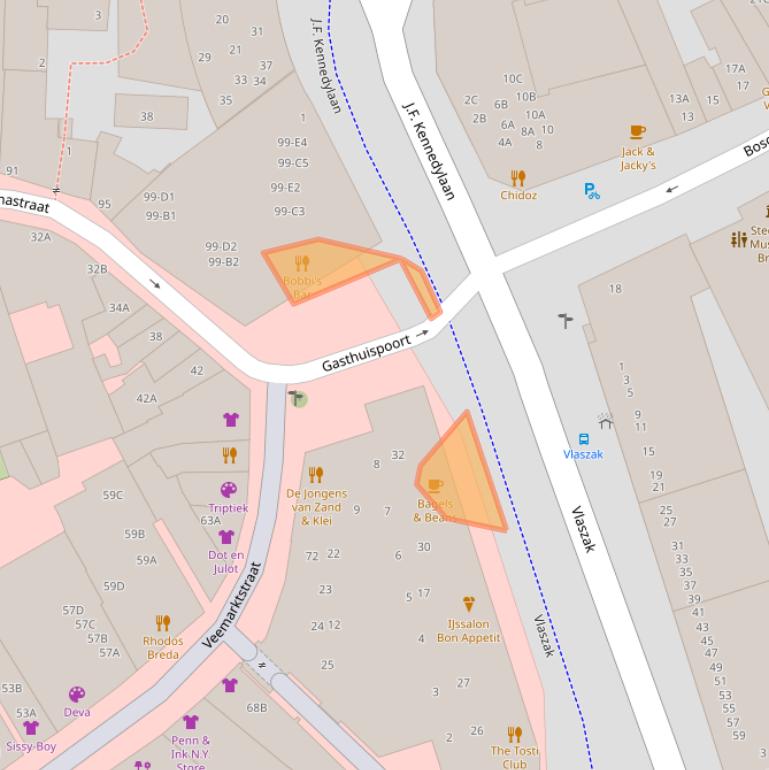 Kaart van postcodegebied 4811GW.