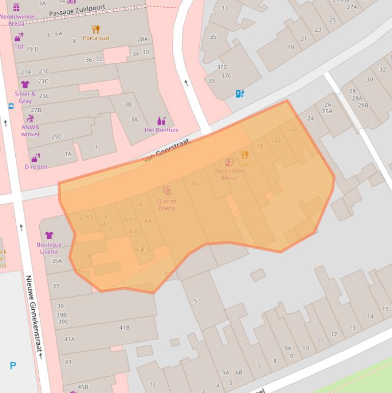 Kaart van postcodegebied 4811HJ.