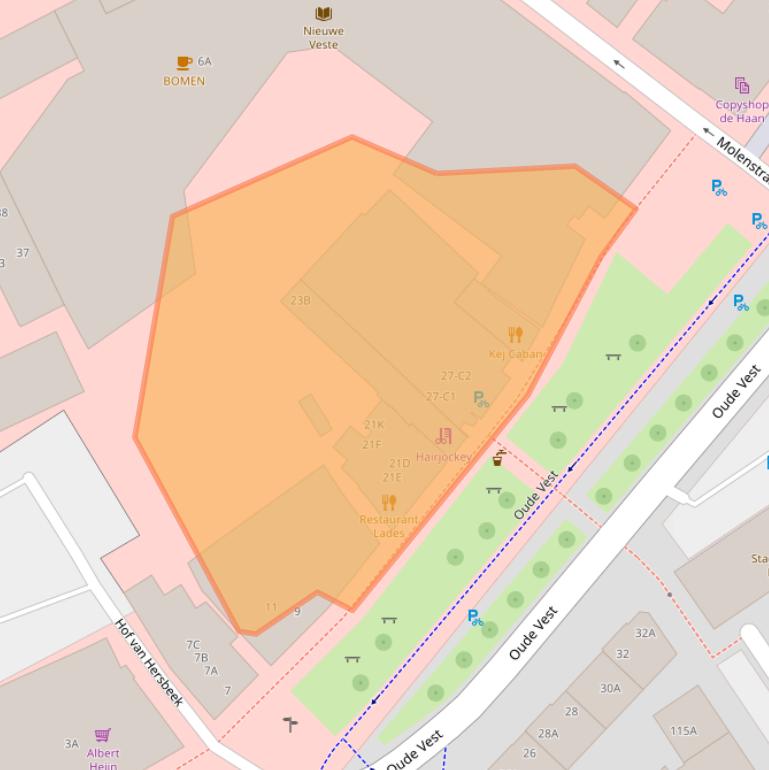 Kaart van postcodegebied 4811HS.