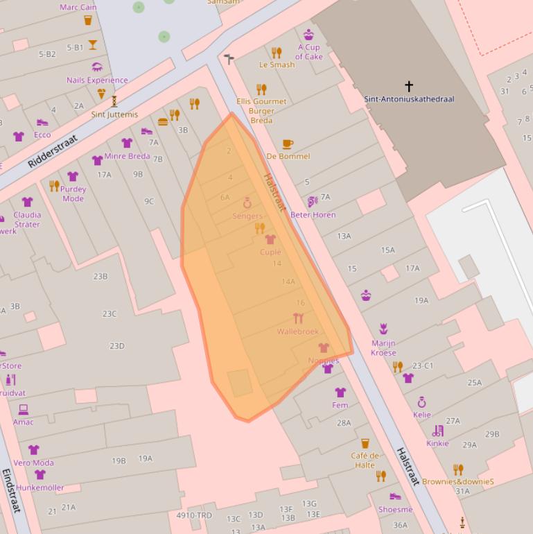 Kaart van postcodegebied 4811HW.