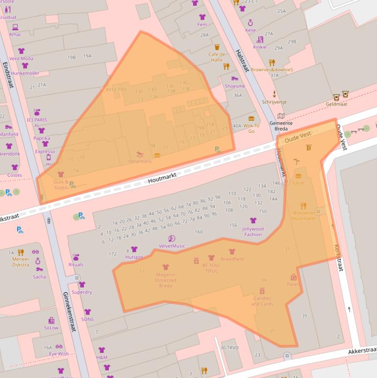 Kaart van postcodegebied 4811JC.