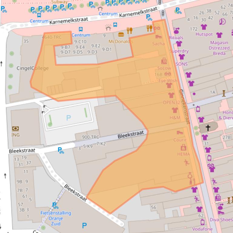 Kaart van postcodegebied 4811JH.