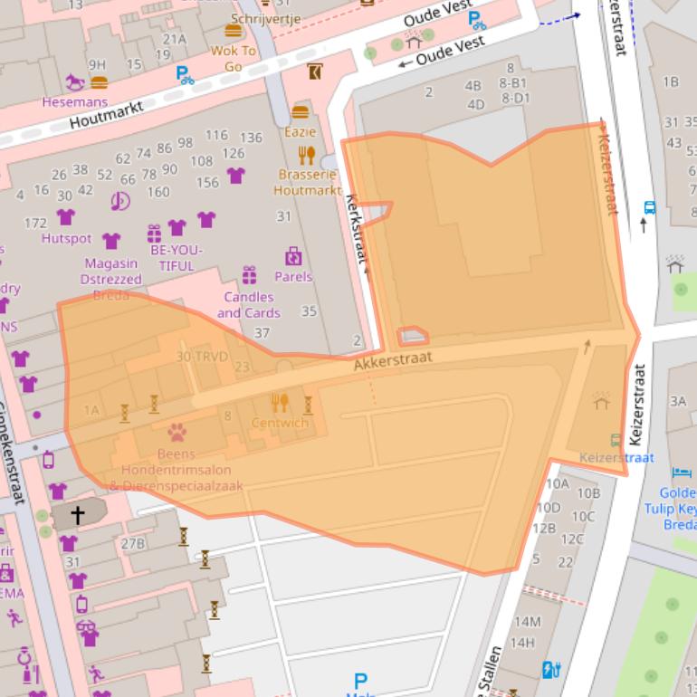 Kaart van postcodegebied 4811JL.