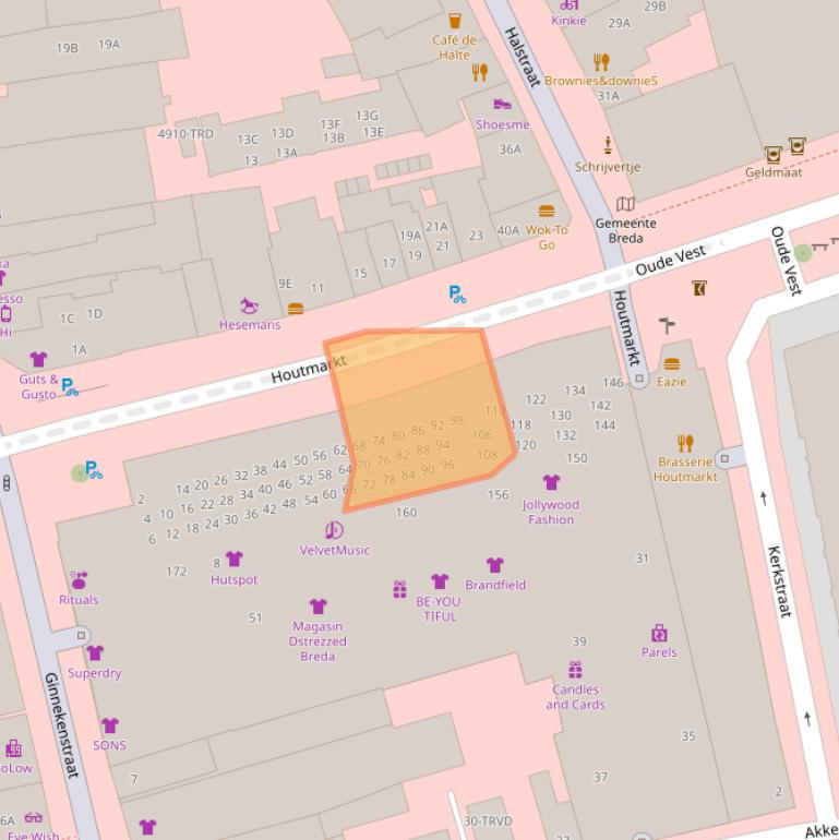 Kaart van postcodegebied 4811JS.