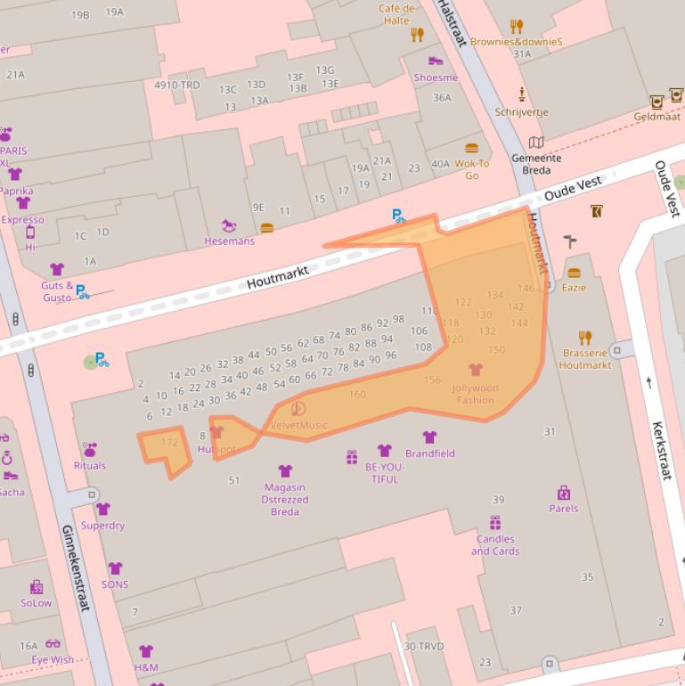 Kaart van postcodegebied 4811JT.