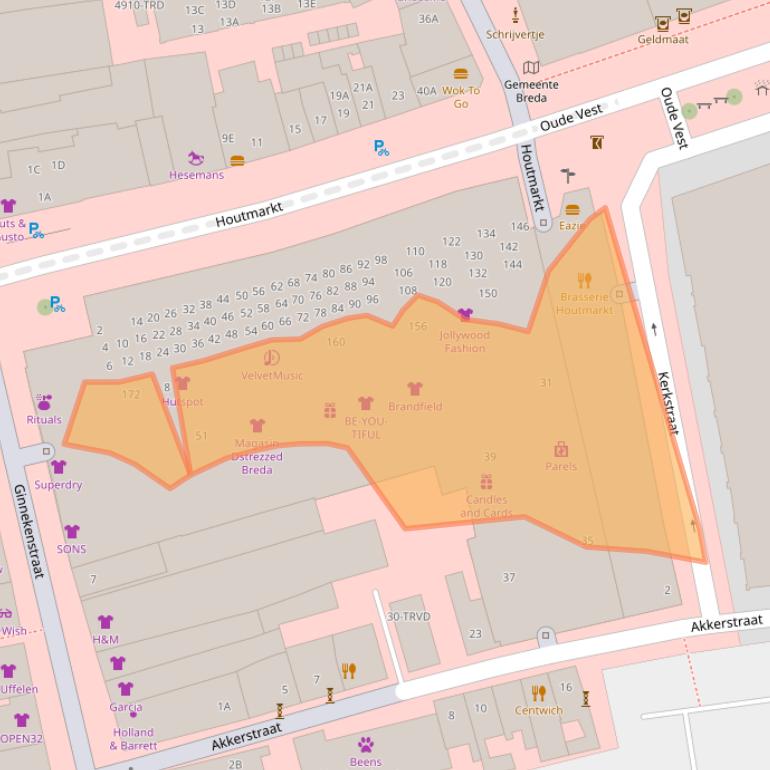 Kaart van postcodegebied 4811JW.