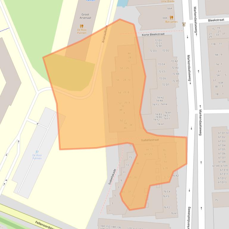 Kaart van postcodegebied 4811JZ.