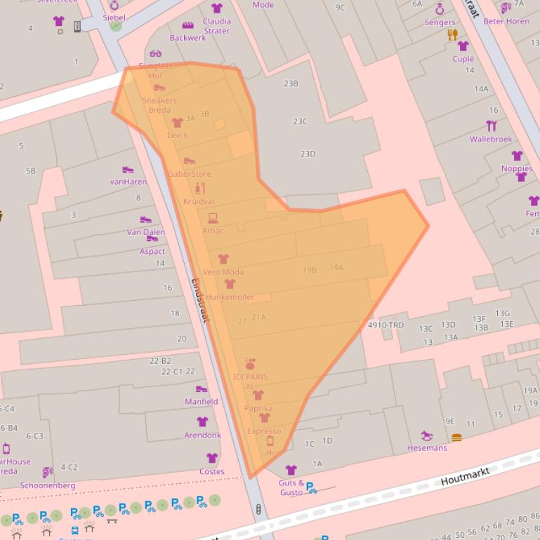 Kaart van postcodegebied 4811KK.