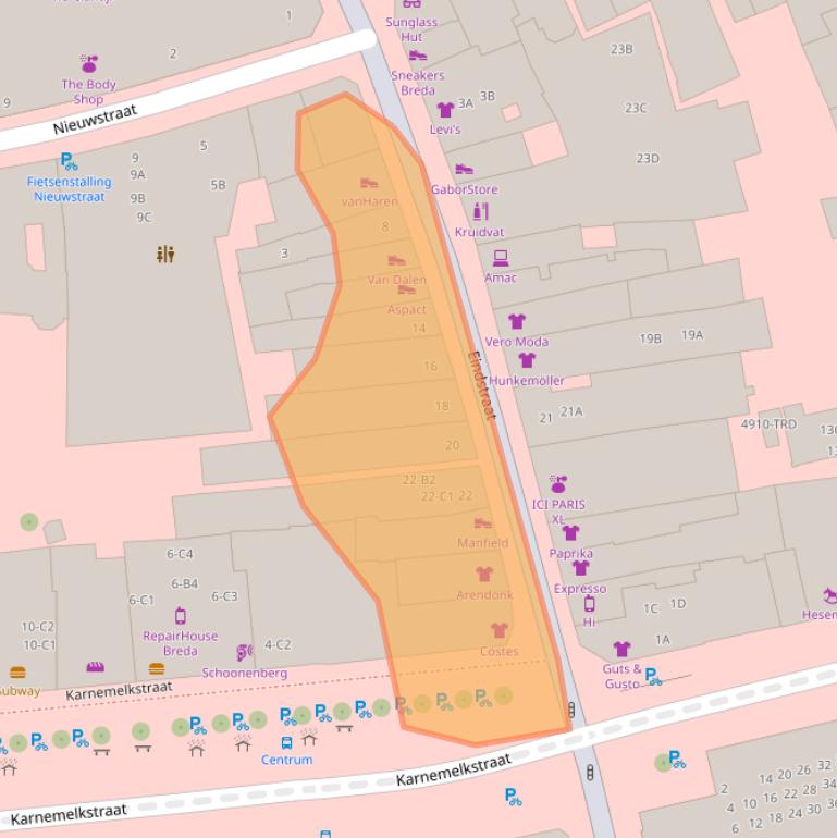 Kaart van postcodegebied 4811KL.