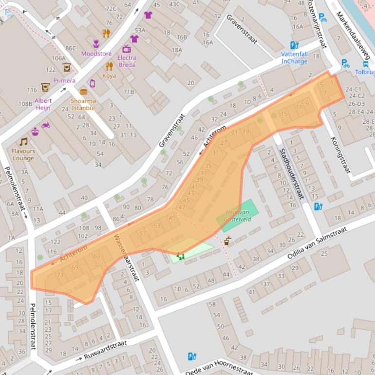 Kaart van postcodegebied 4811LS.