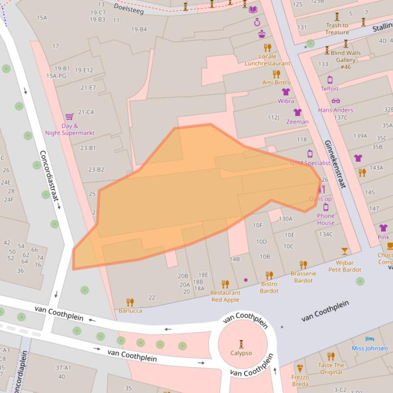 Kaart van postcodegebied 4811MG.