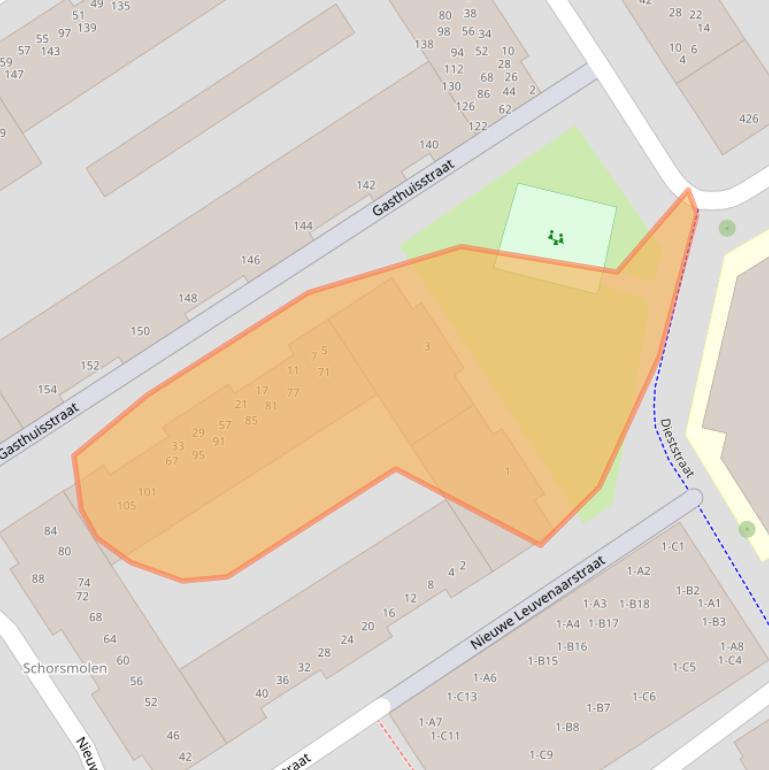 Kaart van postcodegebied 4811MJ.