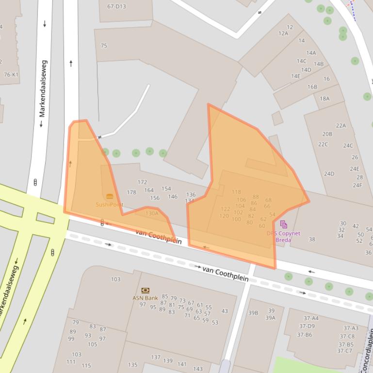 Kaart van postcodegebied 4811NH.