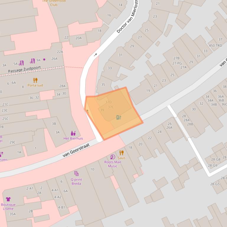 Kaart van postcodegebied 4811NK.