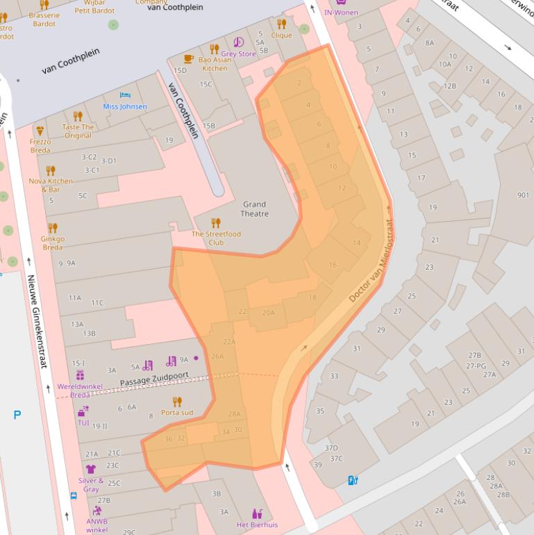 Kaart van postcodegebied 4811NL.