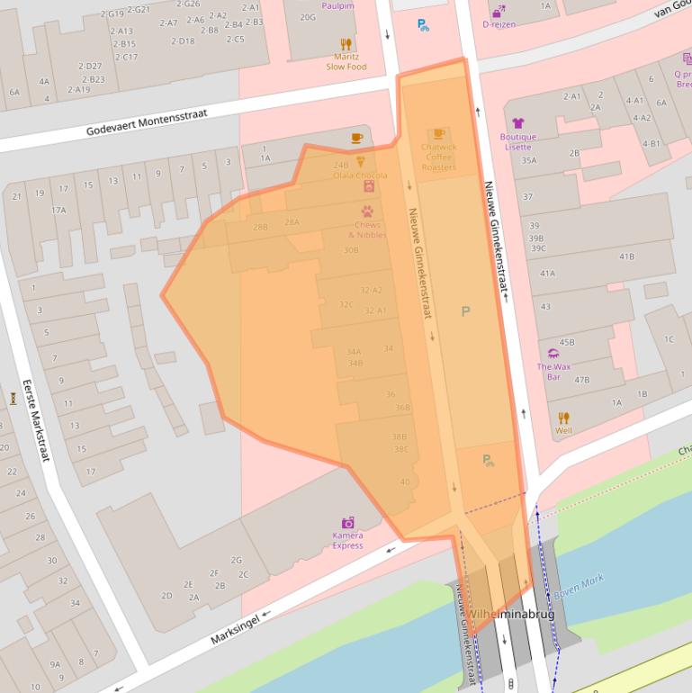 Kaart van postcodegebied 4811NS.