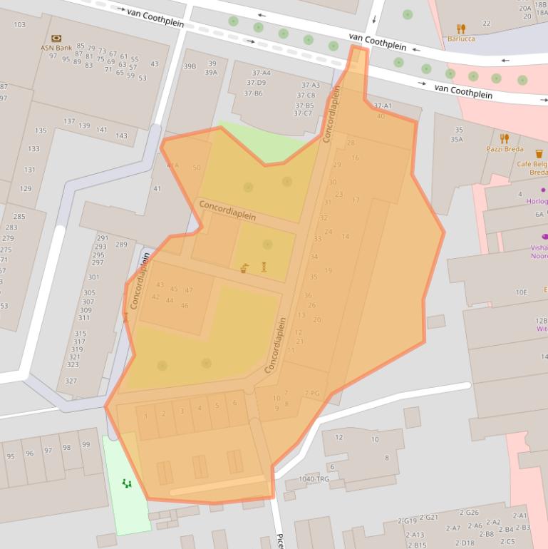 Kaart van postcodegebied 4811NZ.