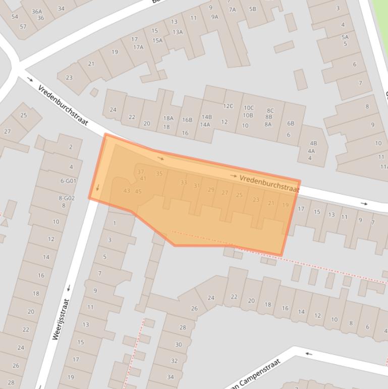 Kaart van postcodegebied 4811RC.