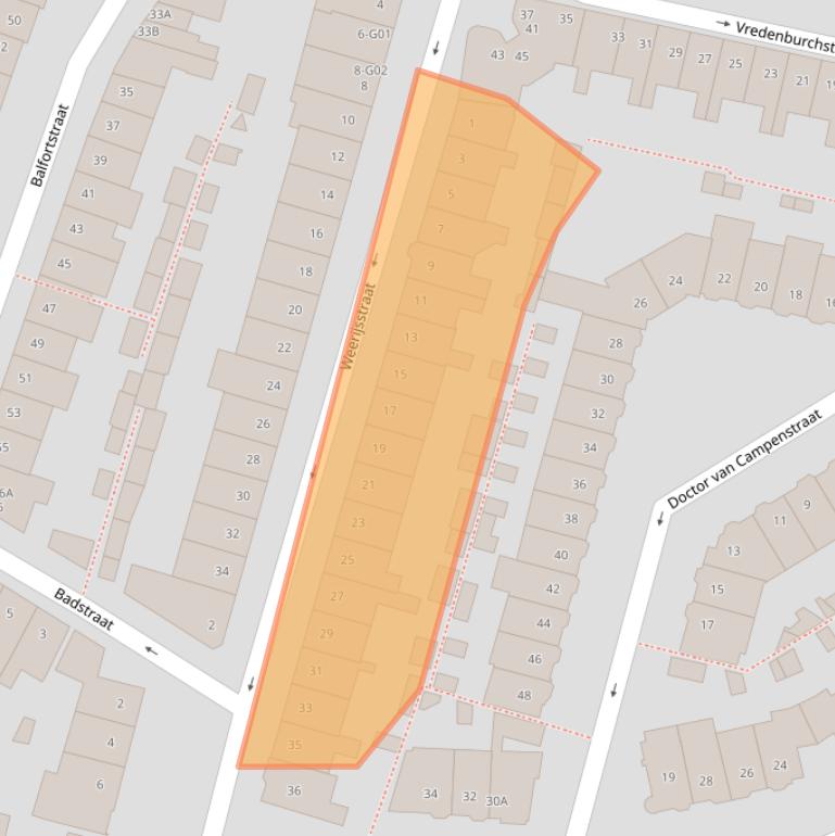 Kaart van postcodegebied 4811RN.