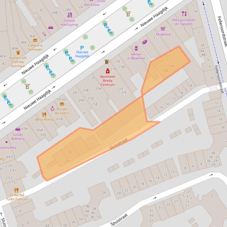 Kaart van postcodegebied 4811RW.