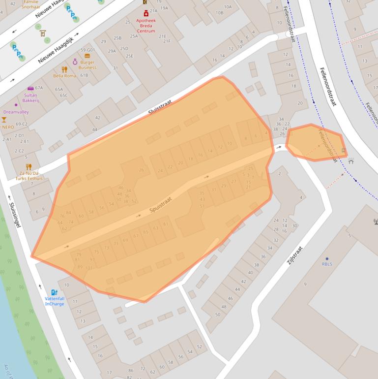 Kaart van postcodegebied 4811RX.